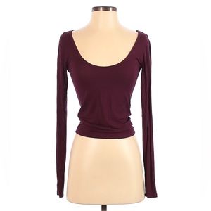 American Eagle Long Sleeve Burgundy T-Shirt